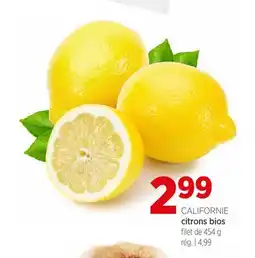 Avril CALIFORNIE citrons bios offer