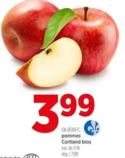Avril QUÉBEC pommes Cortland bios offer