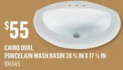 Canac Cairo Oval Porcelain Wash Basin 203/4in X 171/4in offer