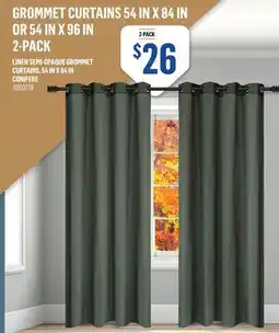 Canac Linen Semi-Opaque Grommet Curtains, 54 in x 84 in offer