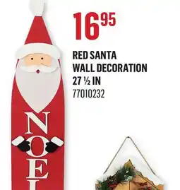 Canac Red Santa Wall Decoration 27 1/2 in offer