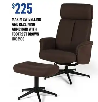 Canac Maxim Swivelling and reclining Armchair with Footrest Brown offer