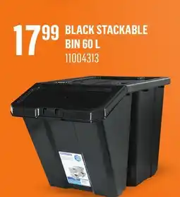 Canac Black Stackable Bin 60 L offer