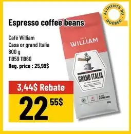 Mayrand Cafe William Espresso coffee beans offer