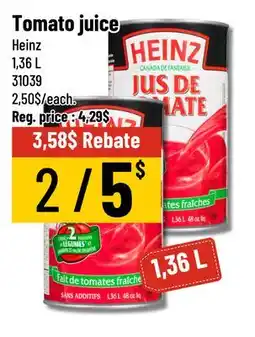 Mayrand Heinz Tomato juice offer