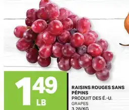 L'Intermarché RAISINS ROUGES SANS PÉPINS | GRAPES offer