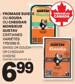 L'Intermarché FROMAGE SUISSE OU GOUDA OU CHEDDAR MONSIEUR GUSTAV, 170/200 G offer