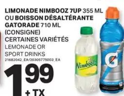 L'Intermarché LIMONADE NIMBOOZ, 355 ML OU BOISSON DÉSALTÉRANTE, 710 ML | LEMONADE OR SPORT DRINKS offer