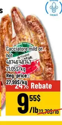 Mayrand Cacciatore mild or hot offer