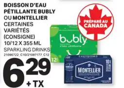 L'Intermarché BOISSON D'EAU PÉTILLANTE BUBLY OU MONTELLIER | SPARKLING DRINKS, 10/12 X 355 ML offer