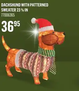 Canac Illuminated Dachshund with Patterned Sweater 23 5/8 in offer