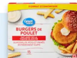 Walmart Great Value breaded chicken burgers, nuggets or strips offer
