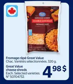 Walmart Great Value cheese shreds offer