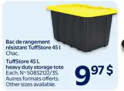 Walmart TuffStore 45 L A heavy duty storage tote offer