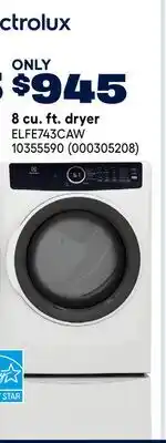 RONA ELECTROLUX 8 cu. ft. dryer offer