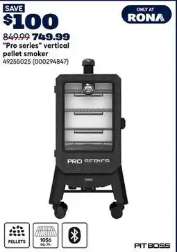 RONA Pro series vertical pellet smoker offer