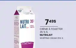 Wholesale Club CRÈME À FOUETTER 35 %, 1L, NUTRILAIT offer