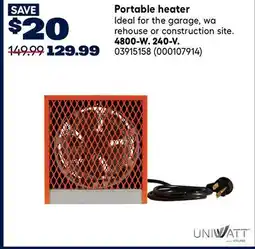 RONA UNIWATT Portable heater 4800-W. 240-V offer