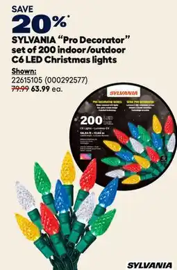 RONA SYLVANIA PRO DECORATOR SET OF 200 INDOOR/OUTDOOR C6 LED CHRISTMAS LIGHTS offer