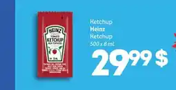 Wholesale Club KETCHUP HEINZ, 500 x 8 mL offer
