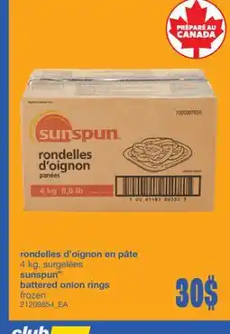Wholesale Club rondelles d'oignon en pâte sunspun, 4kg offer