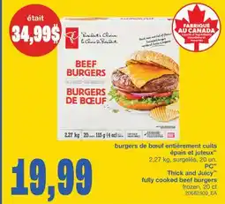 Wholesale Club BURGERS DE BŒUF ENTIÈREMENT CUITS ÉPAIS ET JUTEUX, 2,27 KG offer
