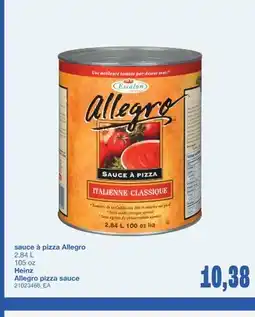 Wholesale Club SAUCE À PIZZA ALLEGRO HEINZ, 2,84 L offer