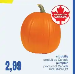 Wholesale Club citrouille offer