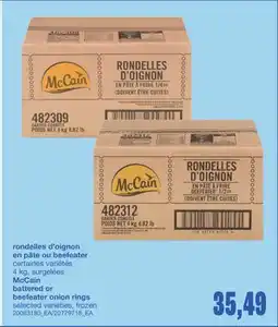 Wholesale Club RONDELLES D'OIGNON EN PÂTE OU BEEFEATER, 4 KG offer