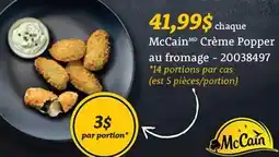 Wholesale Club CRÈME POPPER AU FROMAGE offer