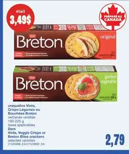 Wholesale Club CRAQUELINS VINTA, CRISPS LÉGUMES OU BOUCHÉES BRETON, 100-225 G offer