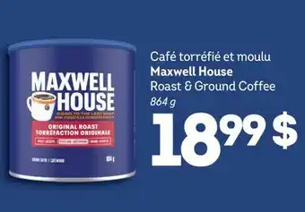Wholesale Club CAFE TORREFIE ET MOULU MAXWELL HOUSE, 864 g offer