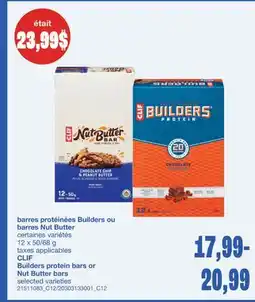 Wholesale Club BARRES PROTÉINÉES BUILDERS OU BARRES NUT BUTTER, 12 X 50/68 G offer