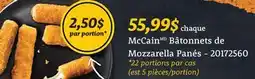 Wholesale Club BÂTONNETS DE MOZZARELLA PANÉS, (EST 5 PIÈCES) offer