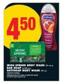 No Frills Irish Spring Body Wash or Bar Soap, Softsoap Body Wash offer