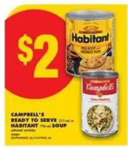 No Frills Campbell's Ready to Serve or Habitant Soup offer