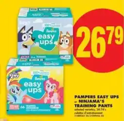 No Frills PAMPERS EASY UPS or NINJAMA'S TRAINING PANTS offer