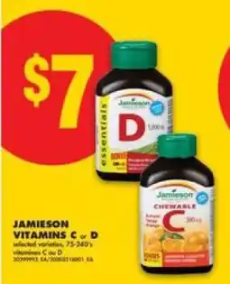 No Frills JAMIESON VITAMINS C or D offer