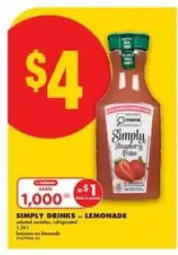 No Frills Simply drinks or lemonade offer