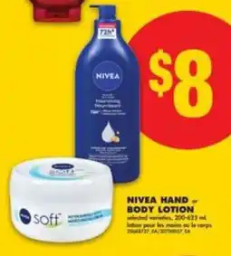 No Frills Nivea Hand or Body Lotion offer