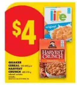 No Frills Quaker Cereal / Harvest Crunch offer