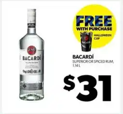 Real Canadian Liquorstore Bacardí Superior or Spiced Rum offer