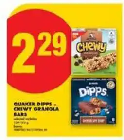 No Frills QUAKER DIPPS – CHEWY GRANOLA BARS offer