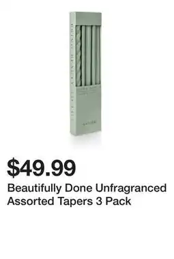Wayfair Beautifully Done Unfragranced Assorted Tapers 3 Pack offer