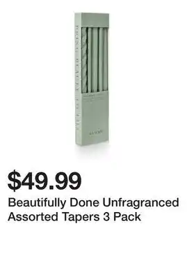 Wayfair Beautifully Done Unfragranced Assorted Tapers 3 Pack offer