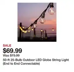 Wayfair 50-ft 25-Bulb Outdoor LED Globe String Light (End to End Connectable) offer