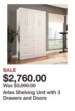Wayfair Arlex Shelving Unit with 3 Drawers and Doors offer