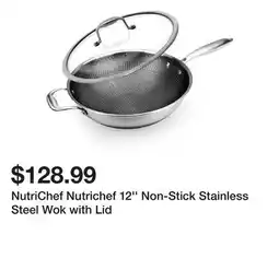 Wayfair NutriChef Nutrichef 12'' Non-Stick Stainless Steel Wok with Lid offer