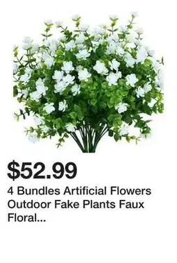 Wayfair 4 Bundles Artificial Flowers Outdoor Fake Plants Faux Floral Arrangements Garden Porch Vase Decor offer