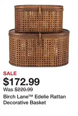 Wayfair Birch Lane Edelie Rattan Decorative Basket offer